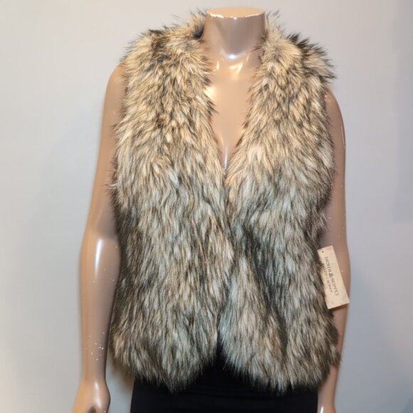 NEW Ralph Lauren Denim & Supply Faux Fur Sleeveless Vest Plush Winter Size Small - Picture 10 of 12
